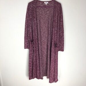 LulaRoe Sarah pink heater long cardigan